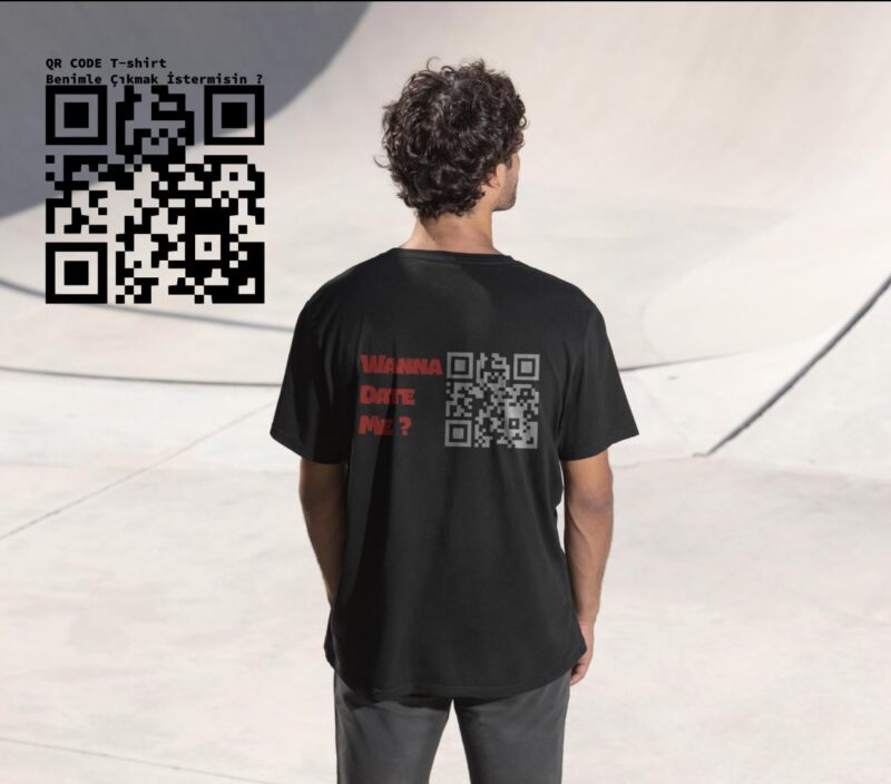 Özel Baskılı Tişört ,Qr tshirt , qr code link'li Kişiye