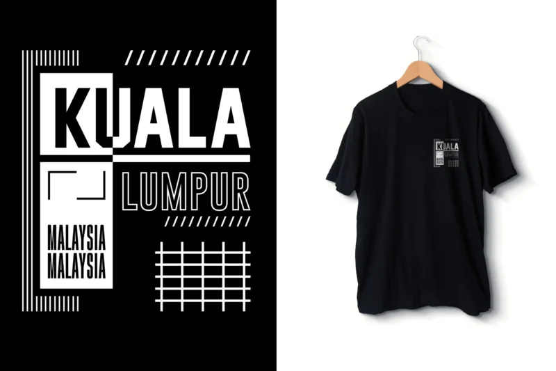 Kuala Lumpur scaled Kişiye özel ,Tşört Siyah Erkek Kuala-Lumpur malezya Küçük baskılı TshirtTşört Siyah Erkek Kuala-Lumpur malezya Küçük baskılı Tshirt